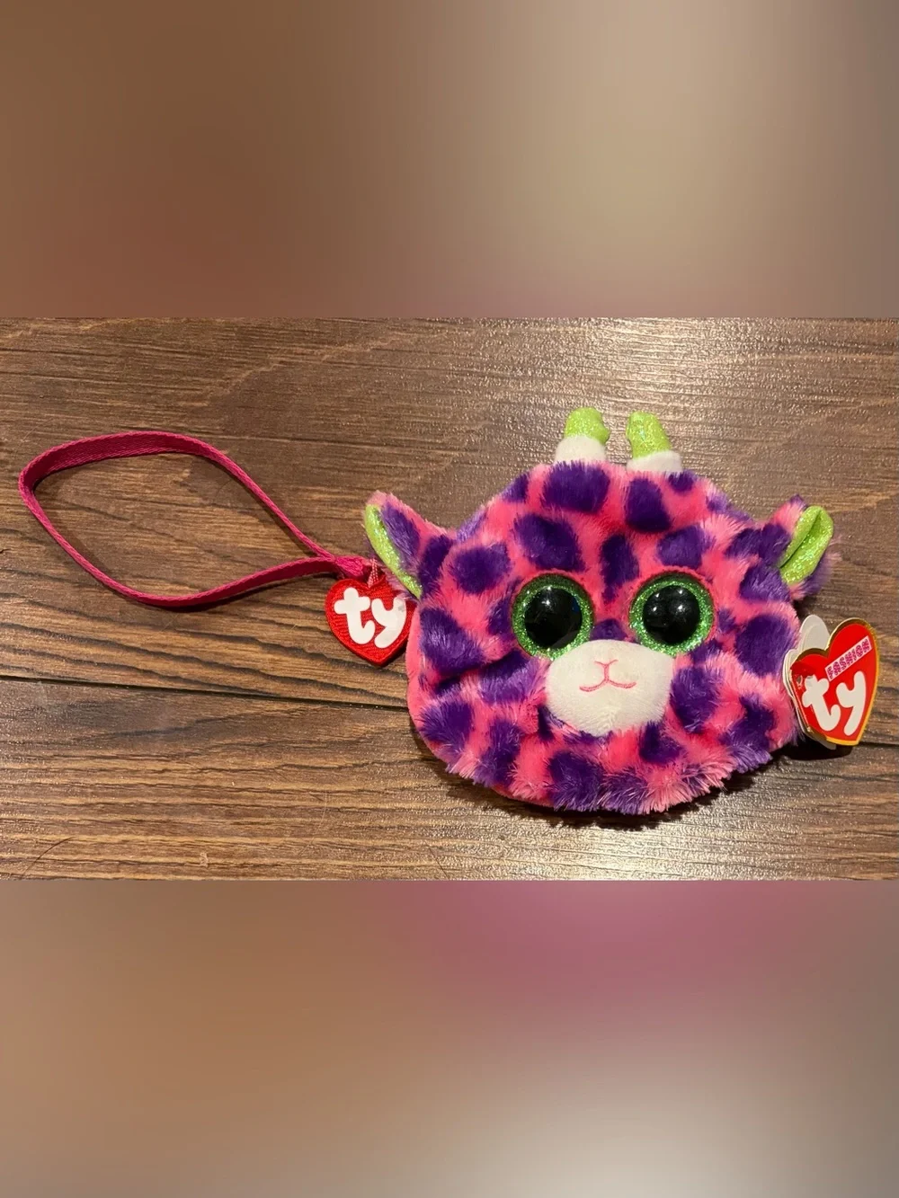 NWT Ty Collection Gilbert the Giraffe Coin Purse Wristlet, DOB 8/23